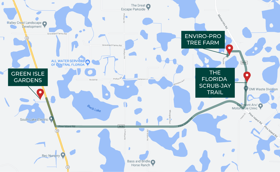 The Florida Scrub-Jay Trail + Native Nursery Tour Map